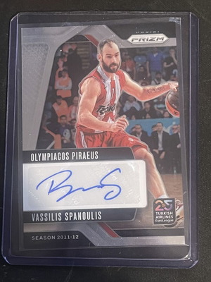 Vassilis Spanoulis silver Prizm autograph card Panini