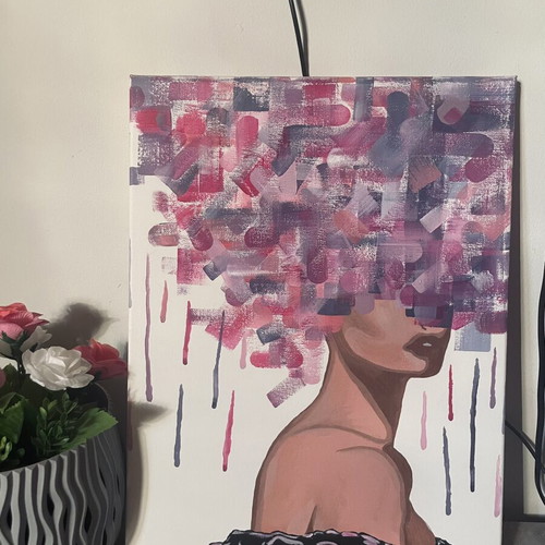 Original artwork 'Fragments of Her' hand-painted canvas