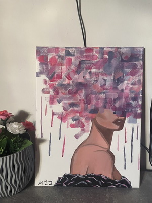 Original artwork 'Fragments of Her' hand-painted canvas