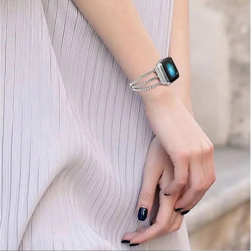 Stainless Steel Watch Strap with Crystals for Samsung Huawei Amazfit