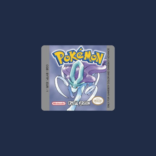 Glossy holographic sticker for European GBC Pokemon Crystal cartridge made to order