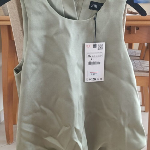 Balloon blouse Zara new, gold, XS, satin