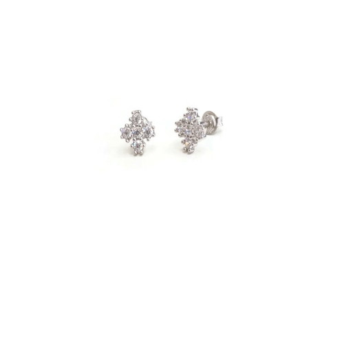 Silver cross earrings new with white zircon 925°