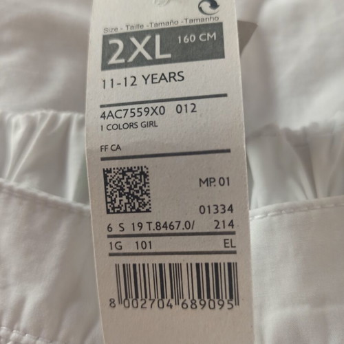 Benetton white pants size 2XL new for girls 11-12 years