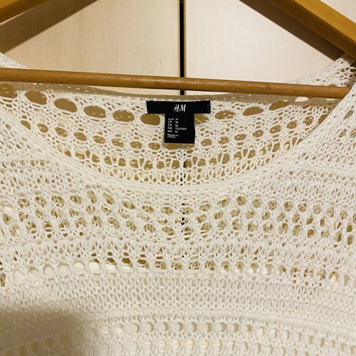 H&M Crochet Dress white, like new, midi, cotton