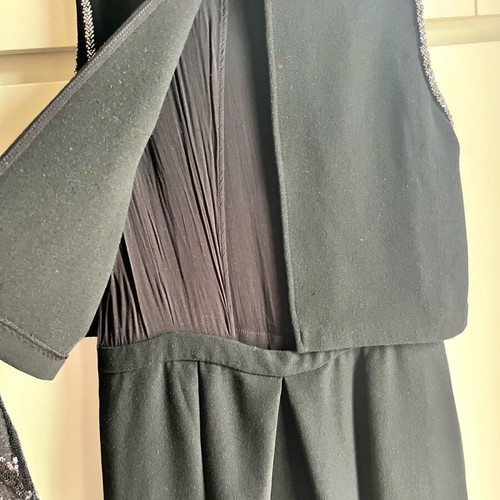 Mango mini dress used, black with beaded sleeve details