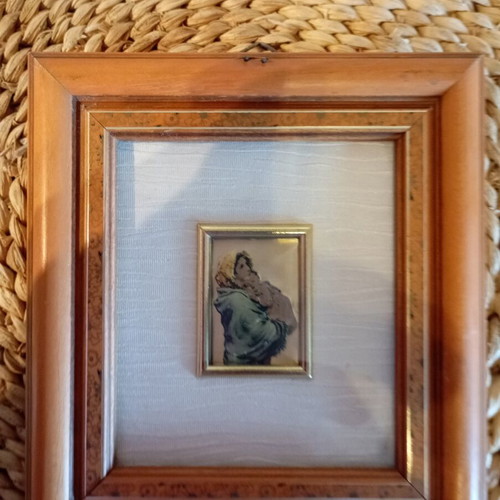 Small gilded painting used with gilded icon inside, 12x13.5 cm