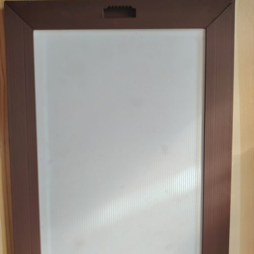 Hand Painted Acrylic Cat Painting with Wood-Effect Frame