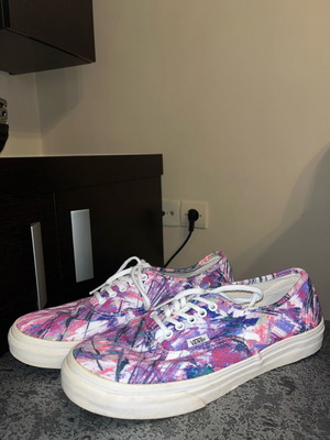 Vans Authentic Slim Paint sneakers used, purple and pink, size 41