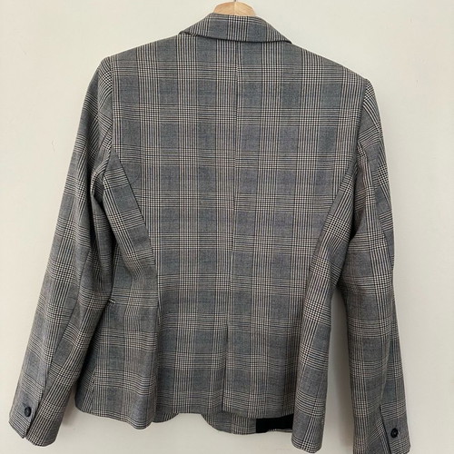 Zara Mid-Length Checked Jacket Used, Size M, Grey