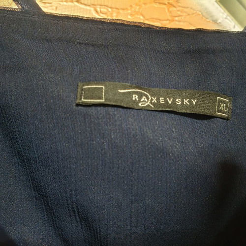 Raxevsky dark blue muslin midi dress, XL