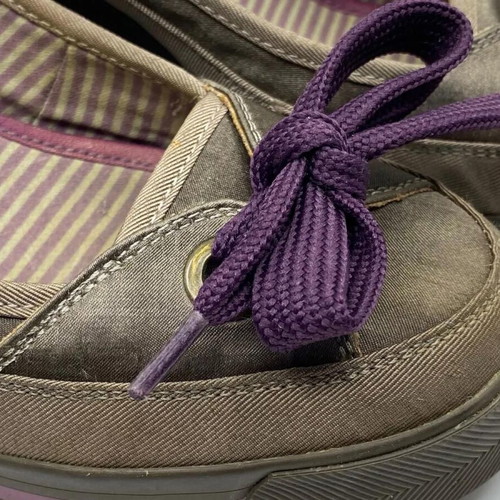 Nanette Lepore for Keds wedge platform shoes used, size US8 EU38.5, gray with purple