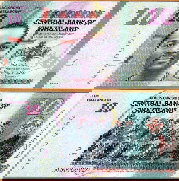 ΖΟΥΑΖΗΛΑΝΔΗ - 10 Emalangeni 2015 - UNC