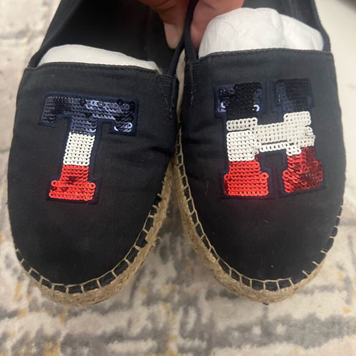 Tommy Hilfiger espadrilles with sequins used, size 39, dark blue