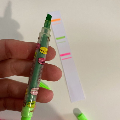 Mini highlighters used, pack of 3 with 2 tips