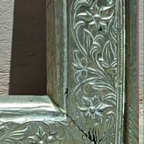 Classic wooden frame with alpaca silver leaf decoration like new