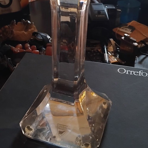 Orrefors Sweden crystal candlesticks set, new, pack of 2