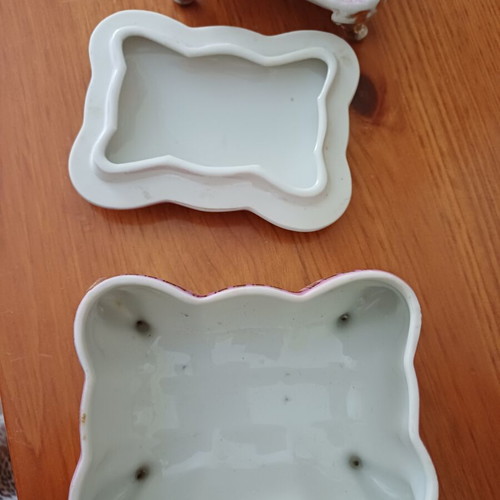 Vintage Porcelain Set with Gilded Details and Ashtray