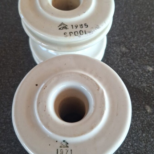 Insulators used, set of two, 7.5 cm diameter