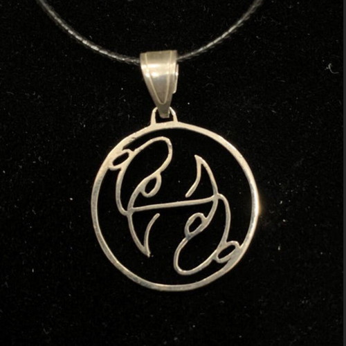 Handmade silver Pisces symbol