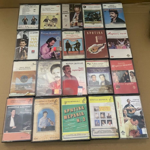 Cretan cassette tapes used, pack of 40, traditional genre