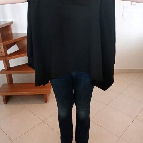 Black long asymmetric blouse like new