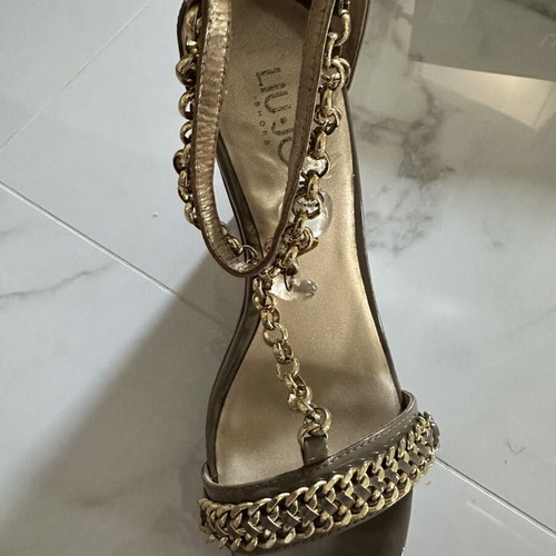 Liu Jo platform sandals like new, leather, gold