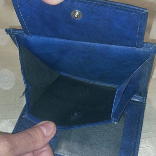 Leather wallet used, blue color