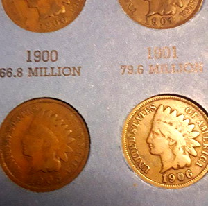 1898-1906 INDIAN HEAD CENT (9 COINS)