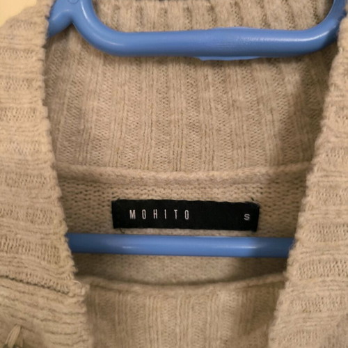 Mohito Midi Knit Dress Like New Beige With Waist Belt
