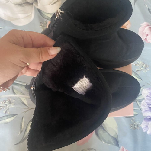 H&M ankle boots, black, size 37.5-38, fur lined