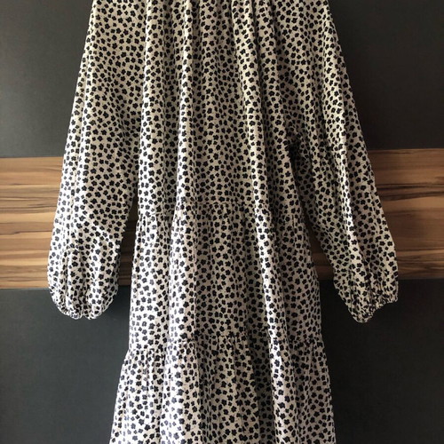 H&M dress women oversized like new, size XL, black and beige