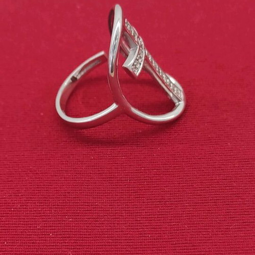 Silver ring with cross, adjustable size