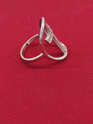 Silver ring with cross, adjustable size
