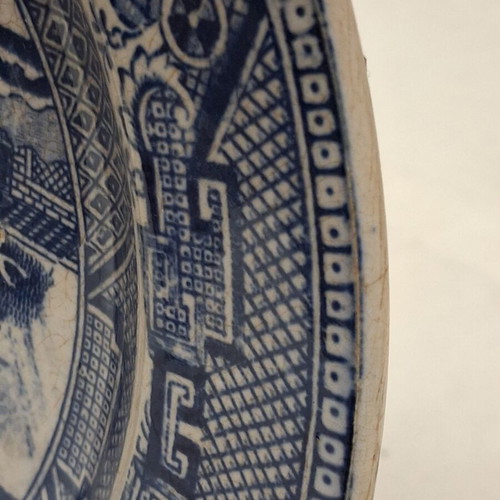 Elia Canon & Co. Smyrna Blue Willow Pattern plate, 19th century British manufacture
