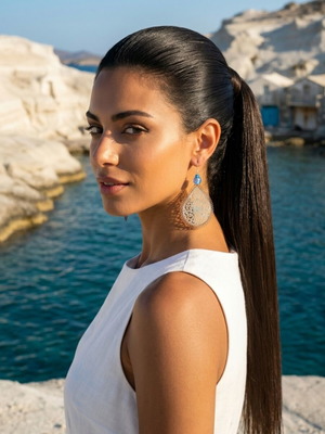 Earrings with nephrite silver, length 8 cm, new