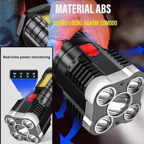 Rechargeable 5Led flashlight new with USB and side light