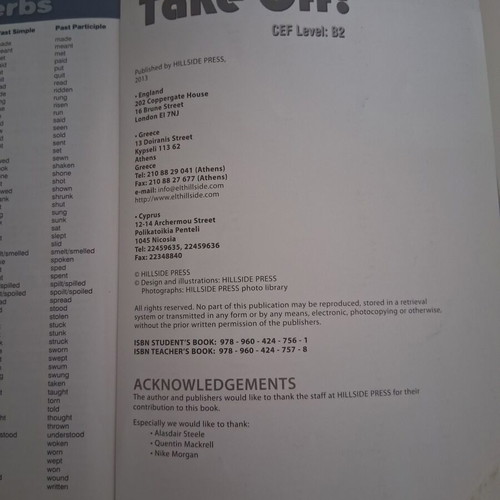 Take Off B2 Student's Book used, English language