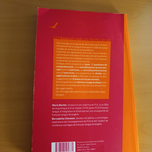 Le français par les textes B1-B2 used language learning book