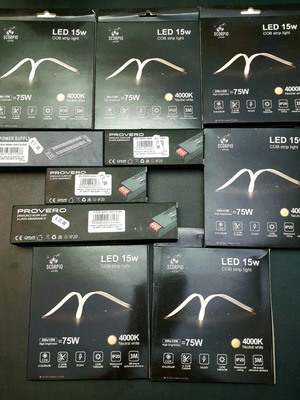 Led strip lights and power supplies new, 6 strips 24V 5m Neutral White
