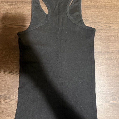 New Mentality Black Ribbed Racerback Tank Top, XL