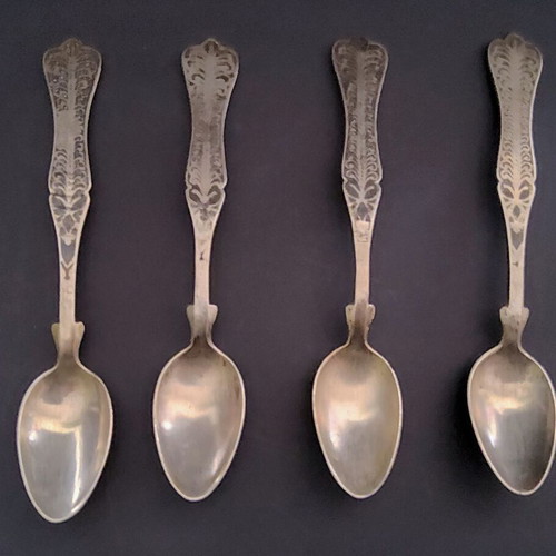Vintage dessert spoons set of 4 used with crown design