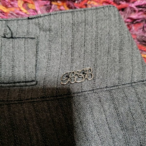 BSB gray vintage pants with thin stripes, fitted, like new, size 38