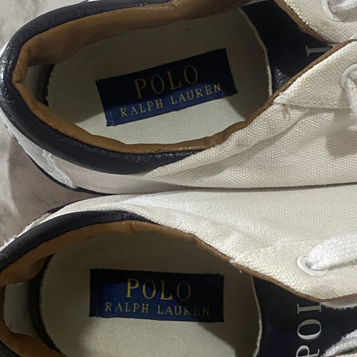 Polo Ralph Lauren men's sneakers used, white with blue logo, size 45