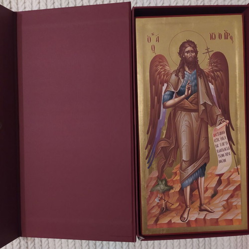 Saint John the Baptist icon new with 24K gold leaf on linden wood