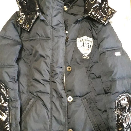 Insulated jacket used with detachable hood, blue, size 146 cm