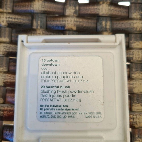 Clinique All About Shadow Duo 15 Uptown Downtown and Bashful Blush 20 like new