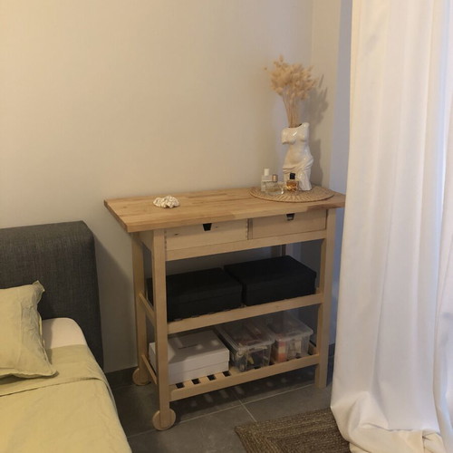 Wooden trolley side table, IKEA