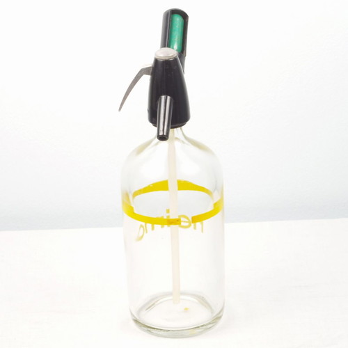Heimo Germany glass soda siphon used, decorative vintage bar item