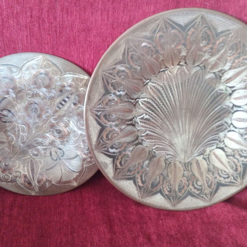 Copper wall decorations like new, set of 4 pieces